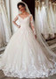Shop Cheap Tulle V-neck Long Sleeve Beading A-line Wedding Dresses With Lace Appliques under 200