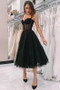 Shop 2020 Cheap Tulle Short Sweetheart Bodice Black Tea Length Prom Dress from Annakoo