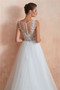 Shop Beautiful Long Sexy Sheer Back A-Line Illusion Neck Sequined Wedding Dress from ANNAKOO