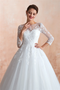 Shop Vintage Long Sleeves Ball Gown 3/4 Sleeves Wedding Dress with Button/Appliques from ANNAKOO