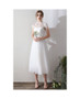 Shop Beautiful Vintage Two Piece Tea Length Tulle Wedding Dress With Lace Top from ANNAKOO