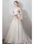 Beautiful 2020 French Romantic Polka Dot Long Sleeves Sweep Train Vintage Wedding Dress From ANNAKOO