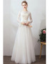 Shop 2020 Annakoo Vintage French Retro Long Sleeve Wedding Dress With Removable Skirt under 100