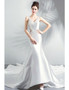 Shop Beautiful Sexy Appiques Pearl White Satin Long TrainTight Mermaid Wedding Dress from ANNAKOO