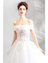 Luxury Fast Shipping Embroidery Princess Off The Shoulder Ball Gown Wedding Dress  from ANNAKOO