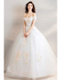 Shop Unique 2020  Appliques Ball Gown Off The Shoulder Wedding Dress With Flowers under 100