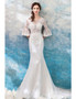 Shop Regular Sizes Slim Ivory Lace Fitted Half Sleeves Mermaid Wedding Dress Under 100 from ANNAKOO