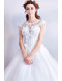 Shop 2020 Spring Flowers White Cap Sleeves Princess Ball Gown Wedding Dress under 100