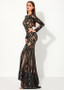 Shop 2020 Sequin Lace Jewel Black Long Sleeves  Mermaid Evening Dress under 100