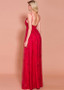 Shop Beautiful 2020  Spray Red Net Spaghetti Straps Backless A-line Evening Dresses With Detachable Skirt under 100