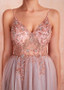 Shop Slit Backless Tulle Spaghetti Straps Neckline Pink A-line Formal Dress With Beadings under 200