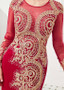 Shop 2020 Luxury Long Sleeves Red Hot Drill Lace Appliques Fishtail Mermaid Formal Dress from ANNAKOO
