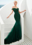 Shop Beautiful 2020 Tulle Lace Appliques Mermaid Off the Shoulder Green Evening Formal Dress under 100