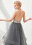 Shop Backless Open Back 2020 Beading Tulle Jewel Gray Ball Gown Handmade Flower Prom Dress from ANNAKOO
