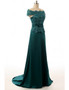 Lace Off Shoulder Long Green Mother Of The Bride Dress