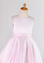 Shop Beautiful High Low Satin Jewel Pink A-line Flower Girl Dress With Bowknots from ANNAKOO