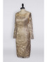 Knee Length Petite Champagne Mother Of The Bride Dress