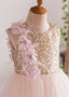 Shop Beautiful 2020 Sequin Lace & Tulle Jewel A-line Knee-length Flower Girl Dresses from ANNAKOO
