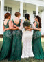 Shop Sexy Lightsome Lace Jewel Green Sheath/Column Bridesmaid Dress under 90
