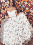 Shop Beautiful Beautiful White Two Piece Tulle Off the Shoulder Floral Prom Dress Under 200 from ANNAKOO