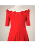 Off Shoulder Red Knee Length Plus Size Mother Of The Brides Dress