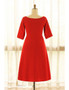 Plus Size Red Lace Short Half Sleeves Mother Of The Brides Dress