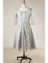 Plus Size Dusty Grey Lace Sleeves Mother Of The Brides Dress