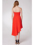 Orange Short  Asymmetrical Hem Chiffon Bridesmaid Dress