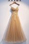 Shop 2020 Champagne Sweetheart A Line Tulle Lace Long Prom Dress Under 129
