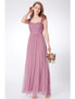 Flowy Tulle Purple Orchid Long  Bridesmaid Dress