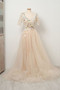 With 1000s Of Light Champagne Appliques Tulle Lace Long Prom Dress Best For You