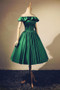 Shop Cheap 2020 Satin Off The Shoulder A Line Green Short Prom Dress Under 100