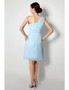  Light Sky Blue One Shoulder Short Bridesmaid Dress