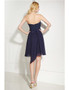  Strapless Navy Blue Lace Top Short Bridesmaid Dress
