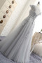 Shop 2020 Cheap Cap Sleeves Tulle Appliques See Through Gray Scoop Tulle Prom Dress From Annakoo