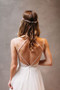 100% Custom Made Spaghetti Strap Summer  A-Line Tulle Open Back Beach Boho Wedding Dress