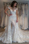 Shop Sexy Lace Appliques Illusion Cap Sleeves Detachable Overskirt Wedding Dress