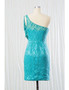Aqua Lace Short Bridesmaid Dress