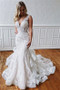Find And Buy The Perfect Classic Mermaid Ruffles V-neck Lace Backless Wedding Dress
