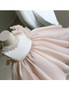 Beading Champagne Puffy Princess Flower Girl Dress With Bow