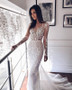 Buy Cheap Crystal Flower Appliques Sheer Tulle Long Sleeve Bridal Wedding Dress Under 200
