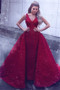 Shop Sexy Sheath Lace V-Neck Red Straps Sleeveless Prom Dress with Beading Under 200