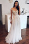 Shop Beautiful 2020 Appliques Sheer Tulle Cheap Floor Length A-line Wedding Dress Under 200