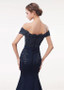 Stretch Satin Off-the-shoulder Beading Mermaid Evening Dress