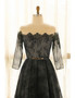 Off Shoulder Long Black Lace Plus Size Mother Of The Brides Dress