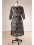 Sheath 3/4 Sleeve Black Lace Plus Size Mother Of The Brides Dress