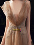 Shop Beautiful 2021 Gold Champagne Rose Sequin Sparkle Lace Up Tulle Prom Dress Under 147