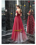 Shop 2021  Red Tulle Sequin Beading Short Sleeve Sparkle Lace Up Prom Dress Under 158