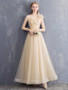 Shop 2021 Champagne One Shoulder Tulle Ankle Length A Line Wedding Dress From Annakoo