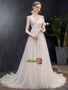 Shop 2021 V Neck Short Sleeve Tulle Appliques Backless Wedding Dress From Annakoo